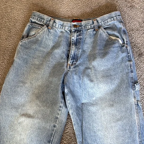 Wolverine Blue Denim Carpenter Style Denim Jeans. Medium Wash. Size 36 X 32. - Picture 3 of 9